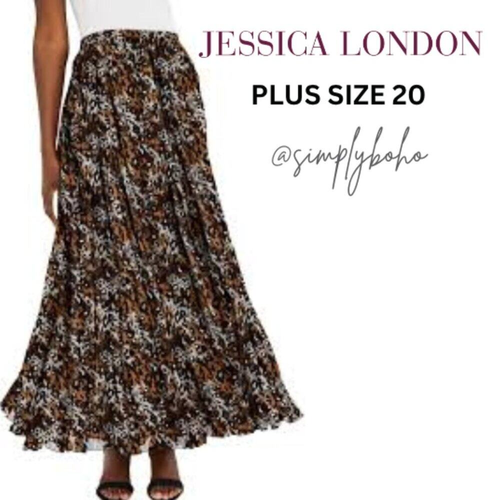 Jessica London women's A-Line Animal Print Skirt w/elastic waist - PLUS SIZE 20W